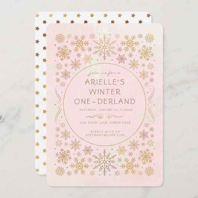 Winter Wonderland Anniversaire Invitation (Devant / Derrière)