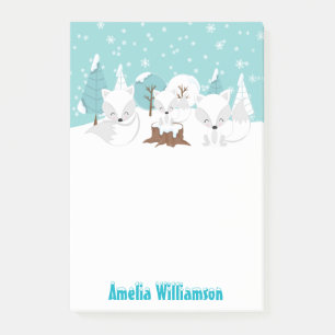 Winter Wonderland Arctic Foxes Post-it Notes