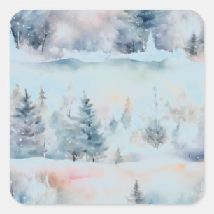 winter wonderland  - artistic square sticker