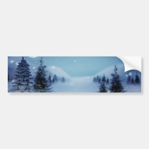 Winter Wonderland at Night Bumper Sticker