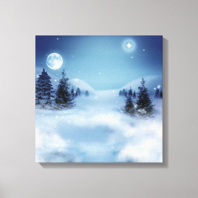 Winter Wonderland at Night Canvas Print (Front)