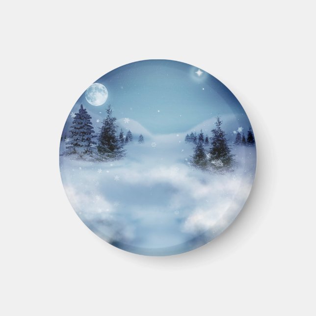 Winter Wonderland at Night Magnet (Front)