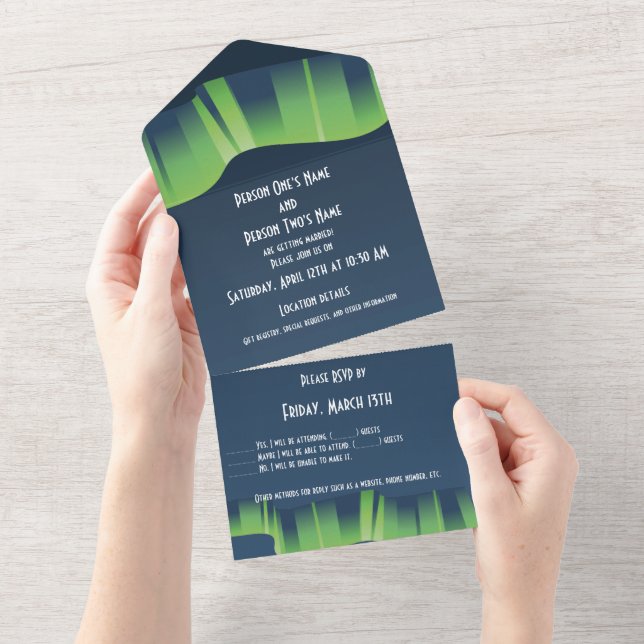 Winter Wonderland Auroras All In One Invitation (Tearaway)