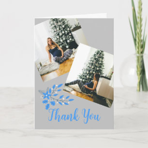 Winter wonderland baby shower 2 photo thank you card