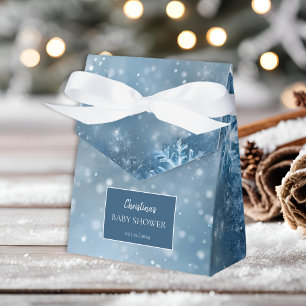 Winter Wonderland Baby Shower Blue Favor Box