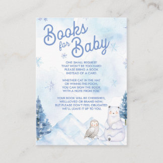 Winter Wonderland Baby Shower Books For Baby Enclosure Card