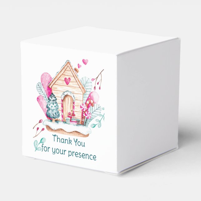 Winter Wonderland Baby Shower Favor Box (Back Side)