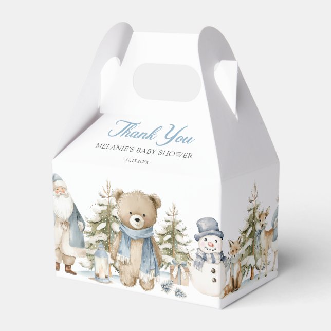 Winter Wonderland Baby Shower Favor Box (Front Side)