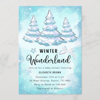 Winter Wonderland Baby Shower Invitation