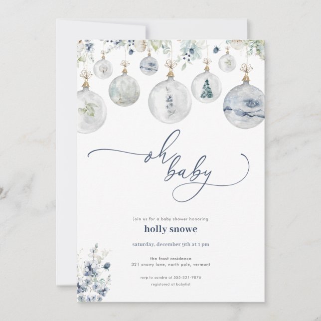 Winter Wonderland Baby shower Invitation (Devant)