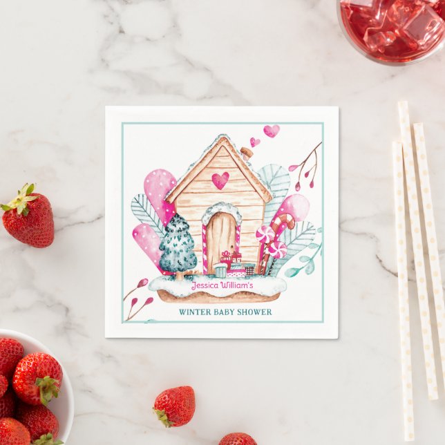 Winter Wonderland Baby Shower Napkin (Insitu)