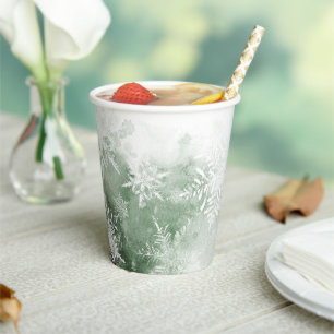 Winter wonderland baby shower paper cups