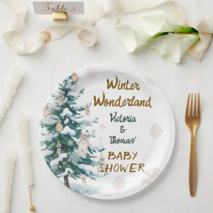 Winter Wonderland Baby Shower  Paper Plate