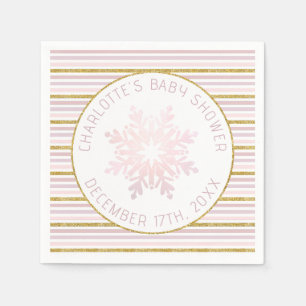 Winter Wonderland Baby Shower Snowflake Napkin
