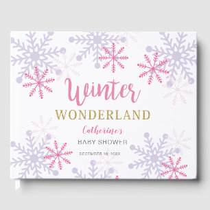 Winter Wonderland Baby Shower Snowflakes Holiday Guest Book