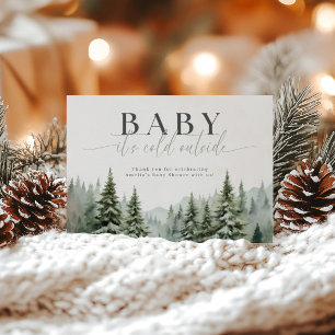 Winter Wonderland Baby Shower Thank You Card