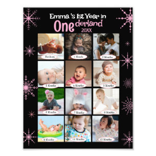 Winter Wonderland Baby's 1st Year Photo Collage