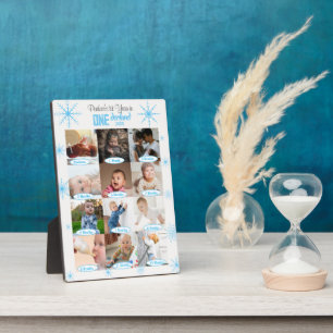 Winter Wonderland Baby's 1st Year Photo Collage Plaque