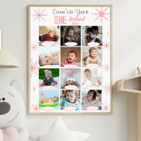 Winter Wonderland Baby's 1st Year Photo Collage