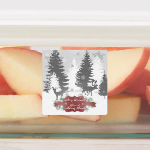 Winter Wonderland Baking Label - Red