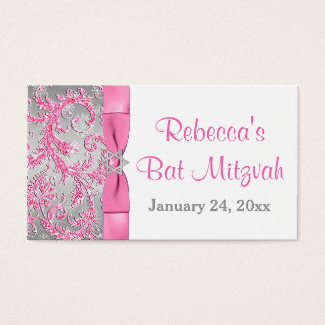 Winter Wonderland Bat Mitzvah Favour Tag 2 (Front)