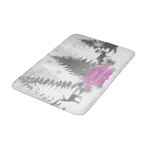 Winter Wonderland Bath Mat - Magenta
