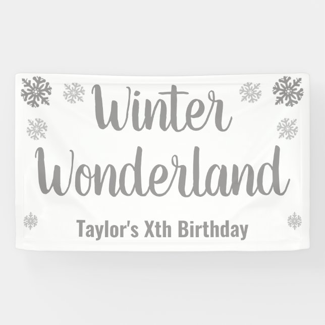 Winter Wonderland Birthday Banner (Horizontal)
