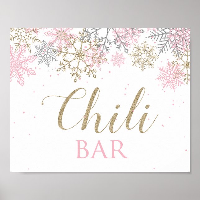 Winter Wonderland Birthday Chili Bar Sign (Front)