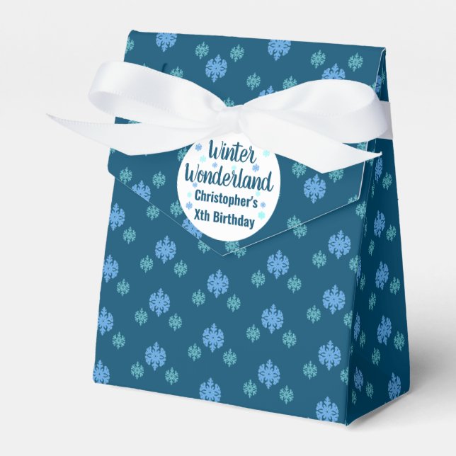 Winter Wonderland Birthday Favor Box (Front Side)