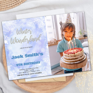 Winter Wonderland Birthday Invitations Snow Photo