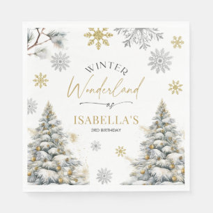 Winter Wonderland Birthday  Napkin