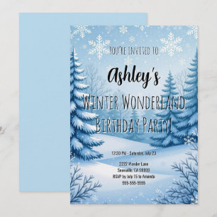Winter Wonderland Birthday Party Invitation