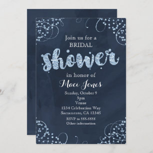 Winter Wonderland Blue Bridal Shower Invitation