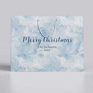 Winter Wonderland Blue frosty pattern Large Gift Bag