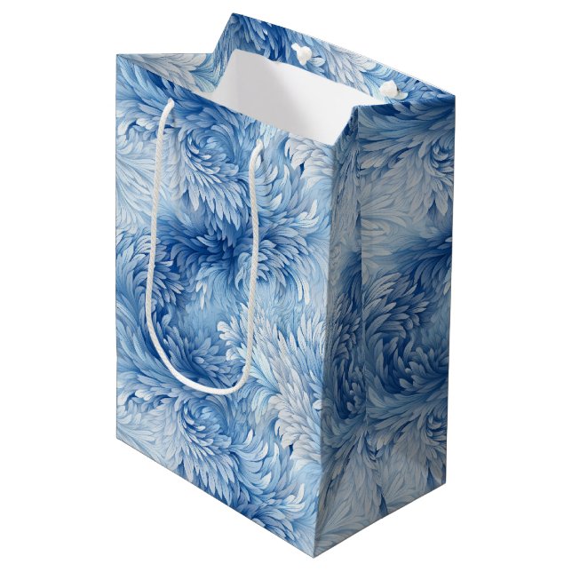 Winter Wonderland Blue frosty pattern Medium Gift Bag (Front Angled)