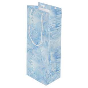 Winter Wonderland Blue frosty pattern Wine Gift Bag