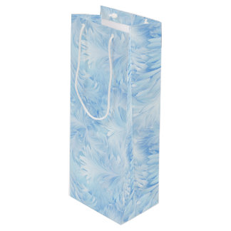Winter Wonderland Blue frosty pattern Wine Gift Bag