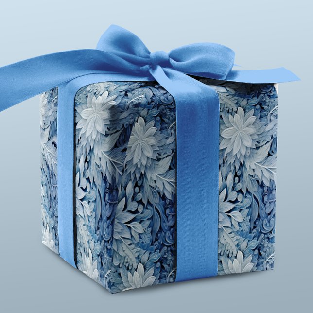 Winter Wonderland Blue frosty pattern Wrapping Paper (Creator Uploaded)