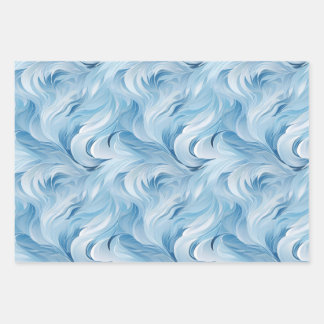 Winter Wonderland Blue frosty pattern Wrapping Paper Sheet