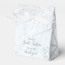Winter Wonderland Blue Silver Snow Ice Sweet 16