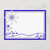 Winter Wonderland Blue Silver Snowflakes Post Card