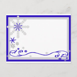 Winter Wonderland Blue Silver Snowflakes Post Card