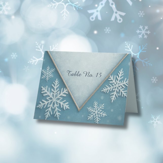 Winter Wonderland Blue Snowy Romantic table number (Creator Uploaded)