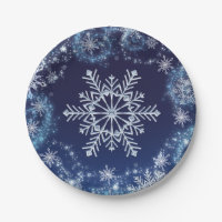 Winter Wonderland Blue & White Sparkle Snowflakes