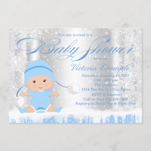 Winter Wonderland Boy Baby Shower Invitation