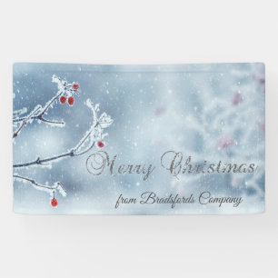 Winter Wonderland Branches Blue Banner