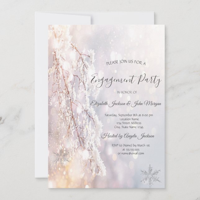 Winter Wonderland Branches Engagement Invitation (Front)