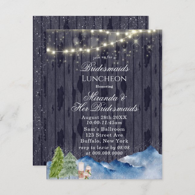 Winter Wonderland | Bridesmaids Luncheon  Invitation (Front/Back)