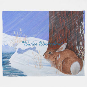 Winter Wonderland ...Brrr...Bunny Fleece Blanket