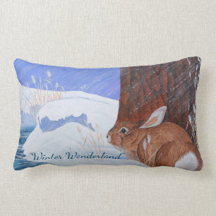 Winter Wonderland ...Brrr...Bunny! Lumbar Pillow